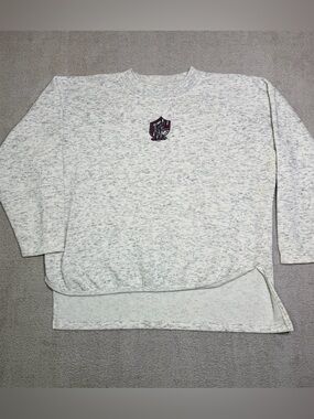 Vintage Street Scenes Sweatshirt Women’s Medium Heather Gray Crew Neck Pullover